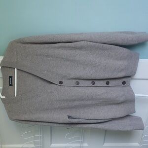 Naadam Mens 100% Cashmere Wool Classic Cardigan Heather Taupe Tan NWOT